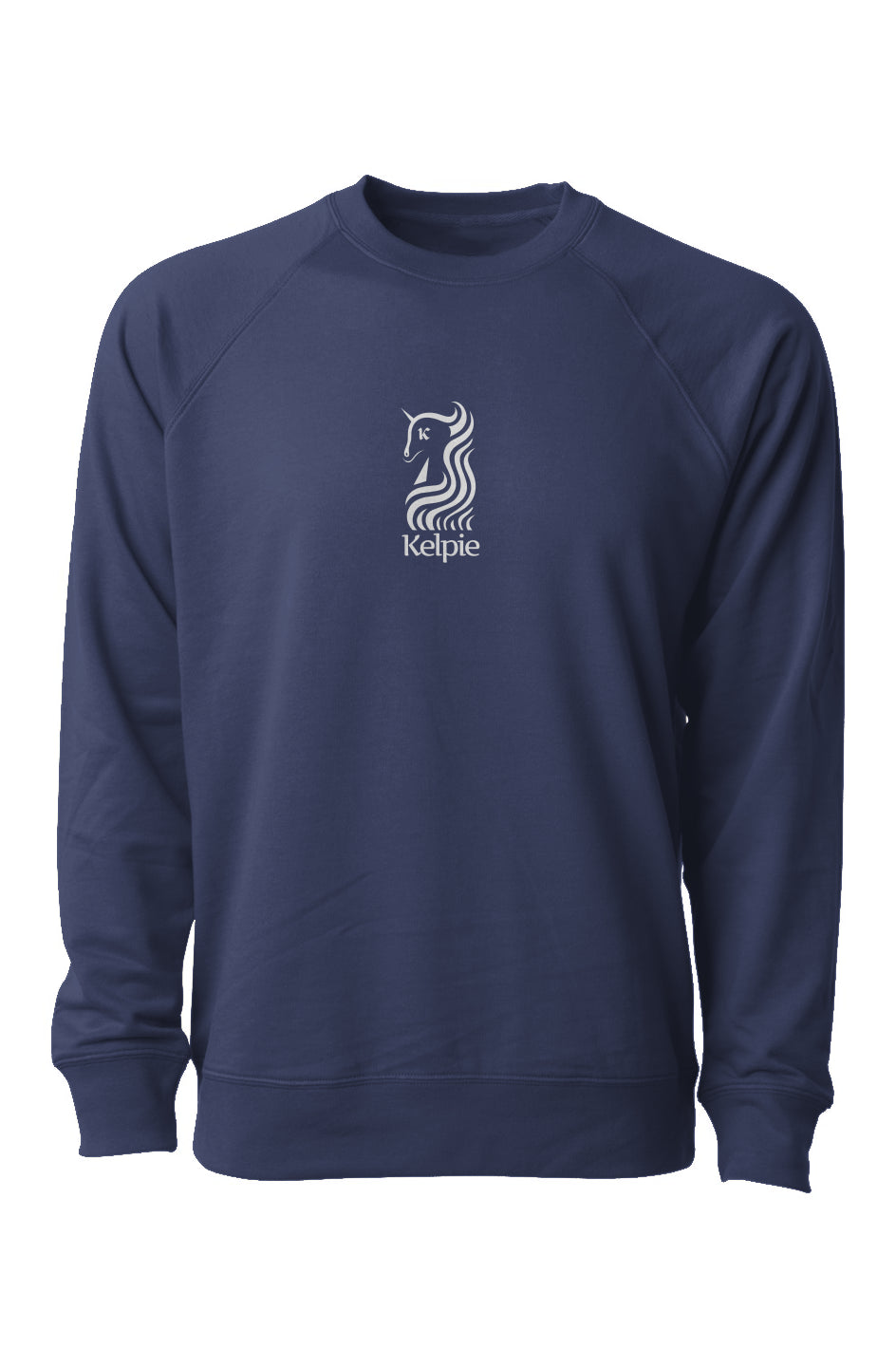 Kelpie Terry Crewneck - Blue Color White Logo -Paddle Board Shirt