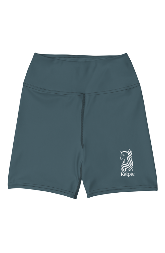 Kelpie blue women's yoga shorts.